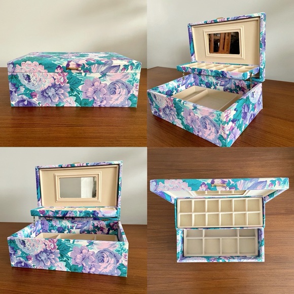 Vintage 80s Large Jewelry Box